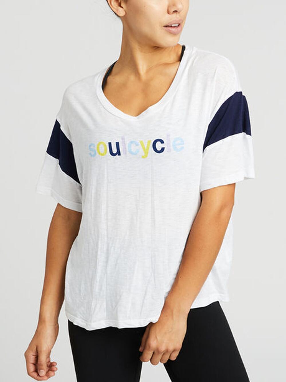 SoulCycle x Sundry Colorblock Tee White Size Small